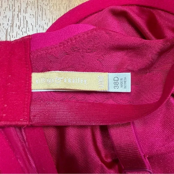 38D Gilligan O’Malley Pink Lace Underwire Bra Floral Mesh Lace Womens - Picture 5 of 9